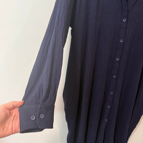 Universal Standard Women's Gramercy Jersey Shirt Dress Stretch Navy Blue Large - Picture 4 of 9